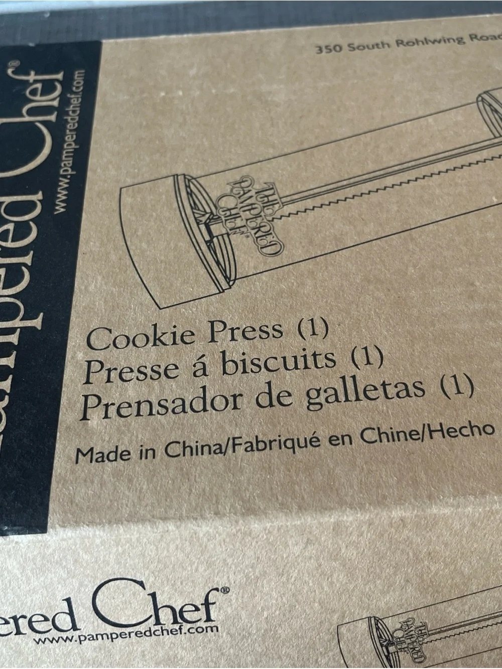The Pampered Chef Cookie Press (1525) New in Box 16 Cookie Shapes disks